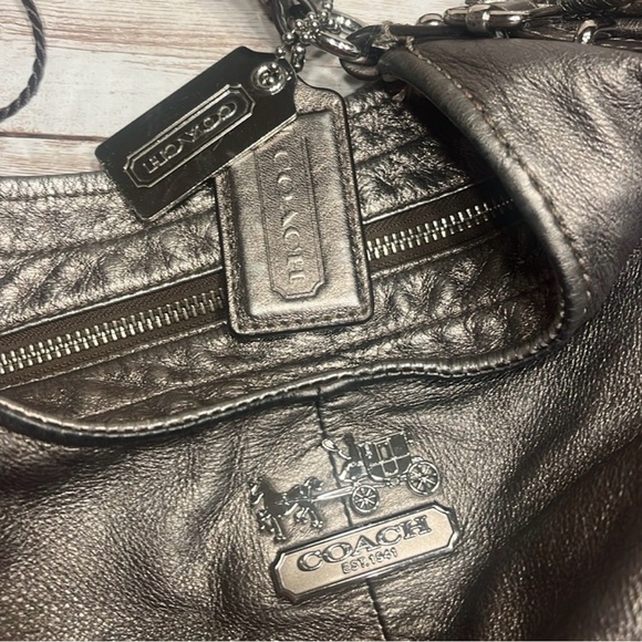 Coach Madison metallic silver leather hobo shoulder bag Tote bag - Picture 6 of 16